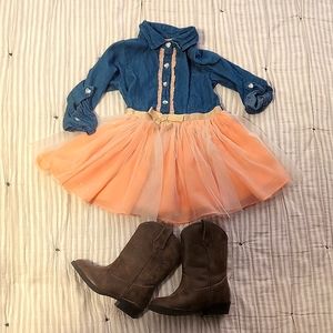 💛3/$20 18M Denim and tooled skirt Dress